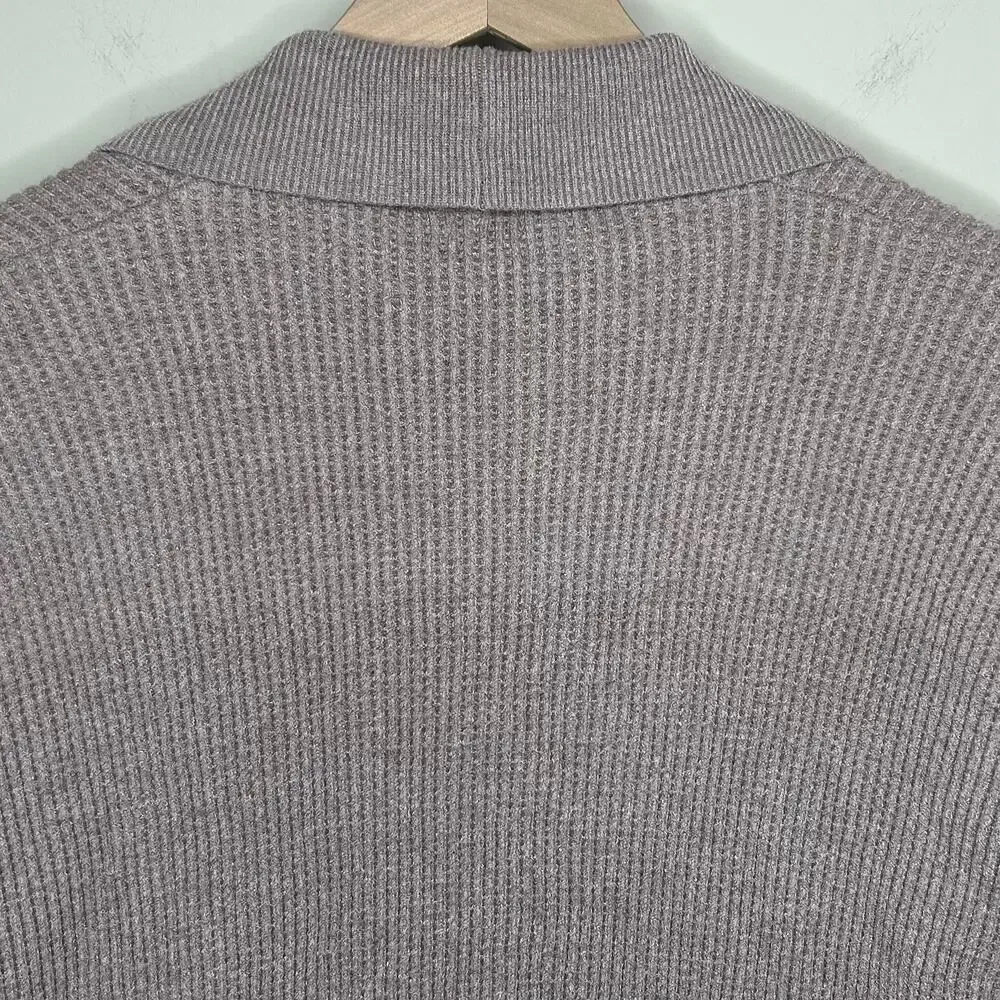 Summer & Rose Open Cardigan Sweater Size L Lavender Waffle Knit Ribbed - Picture 7 of 8
